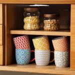 Assorted Colors Ceramic Coffee Mugs Set of 6