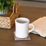 Retro White Diner Coffee Mug Set - 4 Pack