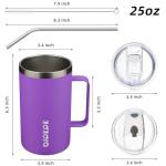 Insulated 25oz Stainless Steel Coffee Mug, Purple