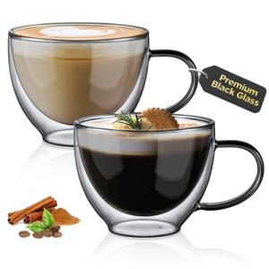 Ecooe Double Walled Glass Coffee Mug Set of 2