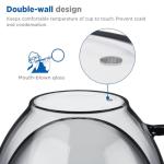 Ecooe Double Walled Glass Coffee Mug Set of 2