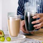 Double Wall Insulated Glass Coffee Cups, Set of 2