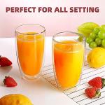 Double Wall Insulated Glass Coffee Cups, Set of 2