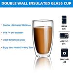 Double Wall Insulated Glass Coffee Cups, Set of 2