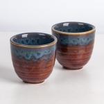Japanese Ceramic Tea Cups Set - Peacock Tail