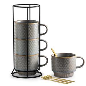 Gomakren Stackable Halloween Coffee Mugs Set of 4