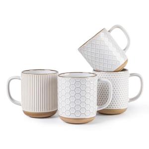GBHOME Set of 4 Large Stoneware Coffee Mugs