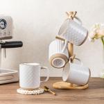 GBHOME Set of 4 Large Stoneware Coffee Mugs
