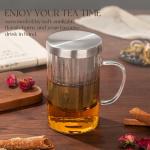 Striped Glass Tea Cups with Infuser - 2pcs