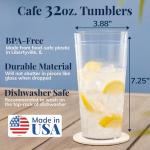 Set of 12 Clear BPA-Free Iced Tea Tumblers