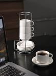 Sweese 4-Piece Stackable Porcelain Espresso Cups Set