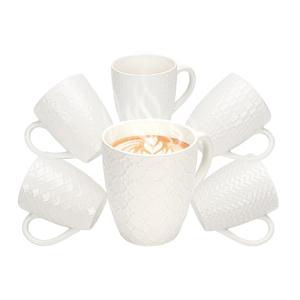 Off White Ceramic Coffee Mug Set of 6