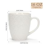 Off White Ceramic Coffee Mug Set of 6