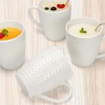 Off White Ceramic Coffee Mug Set of 6