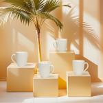 Off White Ceramic Coffee Mug Set of 6