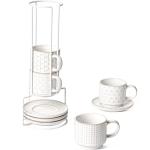 Stackable 6 oz Cappuccino Cups with Saucers
