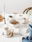 Stackable 6 oz Cappuccino Cups with Saucers