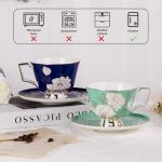 Elegant Peony Flower Tea Cup and Saucer Set