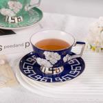 Elegant Peony Flower Tea Cup and Saucer Set