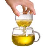 Tosnail Glass Tea Cup Set with Infuser, 2 Pack