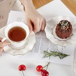 Elegant Tea Cups with Gold Trim - Set of 6