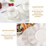 Elegant Tea Cups with Gold Trim - Set of 6