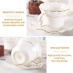 Elegant Tea Cups with Gold Trim - Set of 6