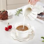 Elegant Tea Cups with Gold Trim - Set of 6