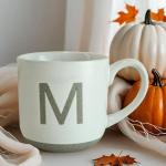 Personalized 15oz Matte Sandstone Letter Mug