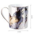 Marble Ceramic Coffee Mug and Tea Cup, 14 OZ