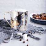 Marble Ceramic Coffee Mug and Tea Cup, 14 OZ