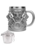 V8 Engine Design Stainless Steel Coffee Mug, 15oz