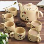 Elegant Handmade Tea Set with 6 Porcelain Cups