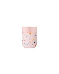 Terrazzo Blush Ceramic Travel Mug with Sleeve