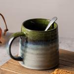 Large Light Green Ceramic Coffee Mug, 16oz