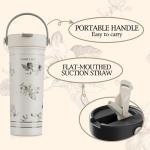 Floral White 20 oz Spill Proof Tea Tumbler