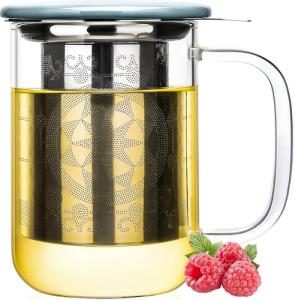 Aquach 18oz Glass Tea Cup with Infuser