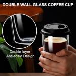 Double-Walled Glass Coffee Mug with Silicone Lid