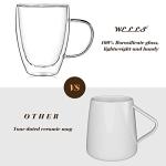 Set of 4 Insulated Double Walled Glass Mugs