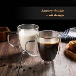 Set of 4 Insulated Double Walled Glass Mugs