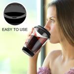 Double-Walled Glass Coffee Mug with Silicone Lid
