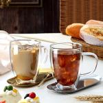 Set of 4 Insulated Double Walled Glass Mugs