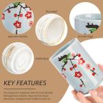 Set of 4 Japanese Ceramic Teacups, 11 Oz