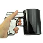 Gun-Shaped Ceramic Coffee Mug in Black & Silver