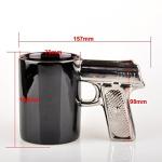 Gun-Shaped Ceramic Coffee Mug in Black & Silver