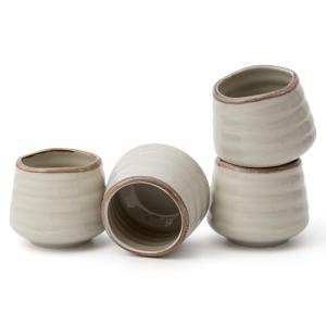 Cute Retro Grey Ceramic Tea Cup Set 4pcs