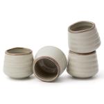 Cute Retro Grey Ceramic Tea Cup Set 4pcs