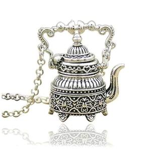 Vintage Silver Victorian Tea Pot Cup Charm Necklace