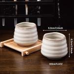 Cute Retro Grey Ceramic Tea Cup Set 4pcs