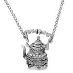 Vintage Silver Victorian Tea Pot Cup Charm Necklace